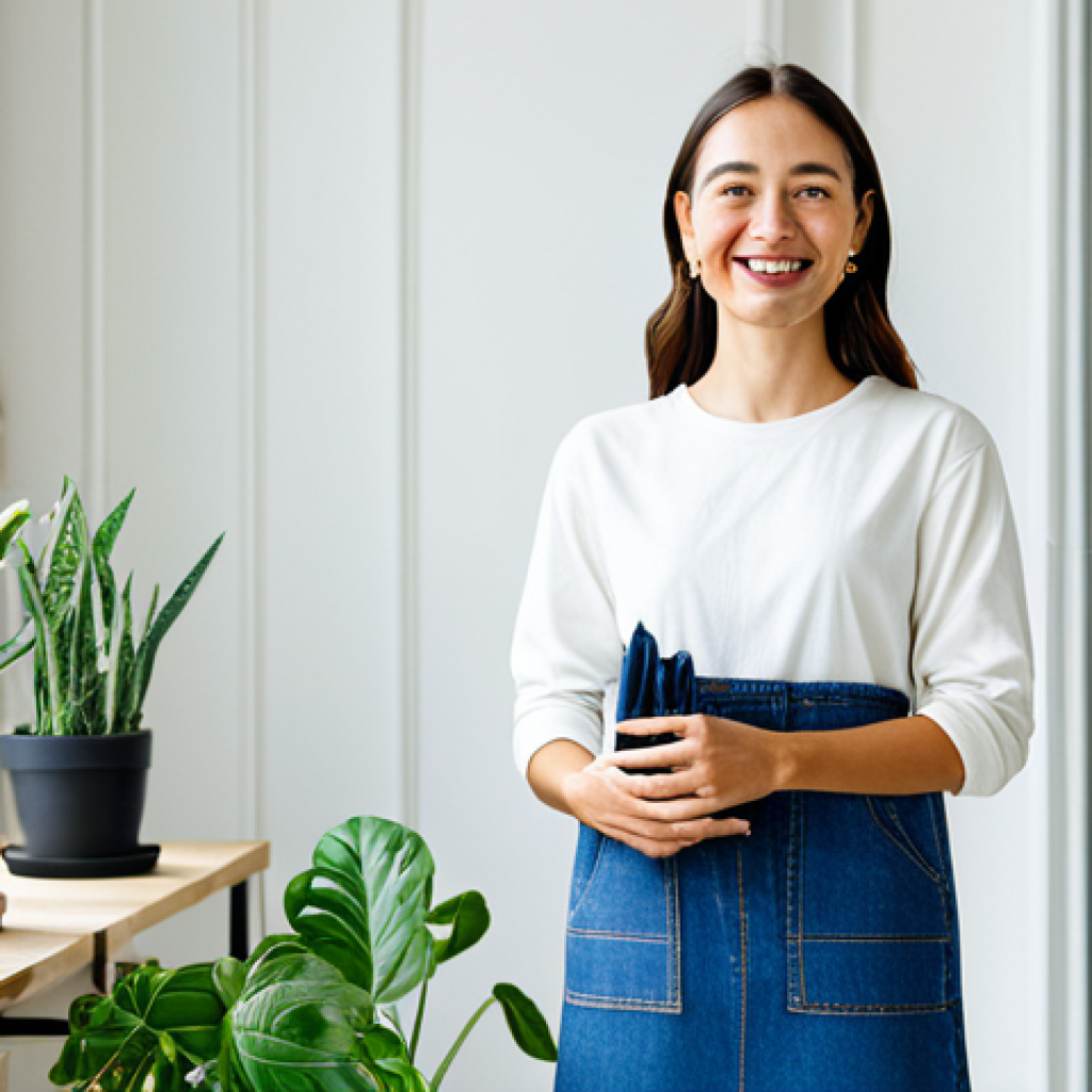 Sustainable Fashion Blogger**

"A professional fashion blogger, fully clothed in a stylish outfit made from organic cotton and recycled denim, standing in a bright, eco-friendly studio. She is smiling confidently while holding a reusable tote bag. Background includes sustainable clothing rack and potted plants. Safe for work, appropriate content, modest clothing, perfect anatomy, natural proportions, professional photography, high quality."

**