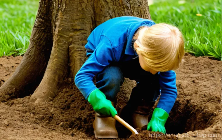 어린이와 함께하는 나무 심기 행사 - **Prompt 1: Child's First Sapling**
"A heartwarming, highly detailed image capturing a five-year...