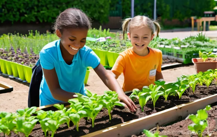 지속가능성 교육의 글로벌 사례 연구 - Image Prompt 1: European School Garden Initiative**